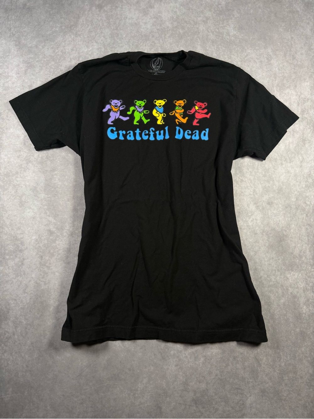 Grateful Dead Black Rainbow Dancing Bears Tee Size Large Unisex